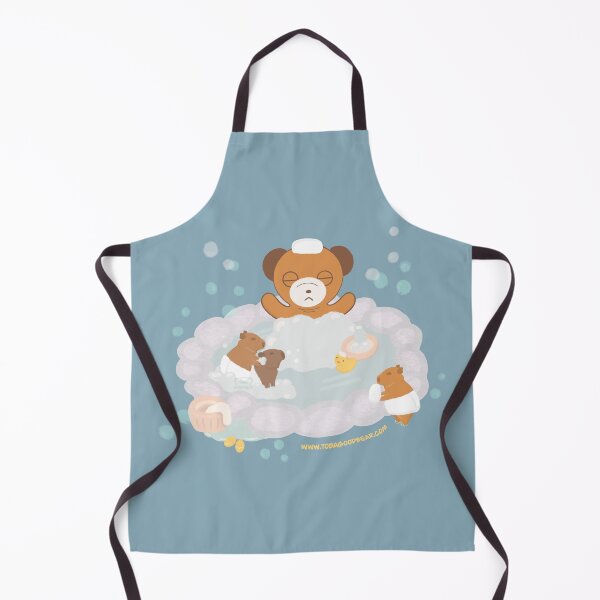 Item preview, Bear and Capybaras bathing in Hot Springs designed and sold by Toba  Goodbear.