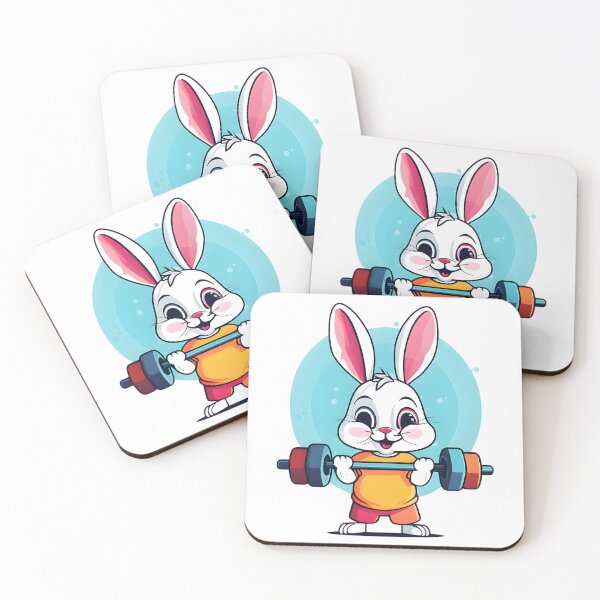 Item preview, Rabbit Lifting Weights designed and sold by ArtsyWishesShop.