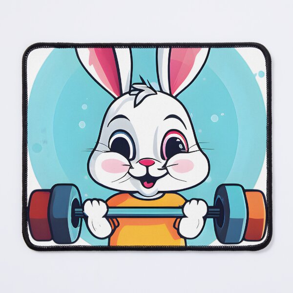 Item preview, Rabbit Lifting Weights designed and sold by ArtsyWishesShop.