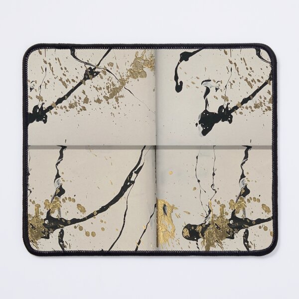 Item preview, A Little Bit Unruly, Black white and gold abstract painting designed and sold by IICents.