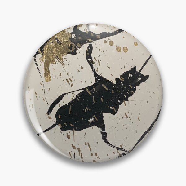 Item preview, A Little Bit Unruly, Black white and gold abstract painting  designed and sold by IICents.