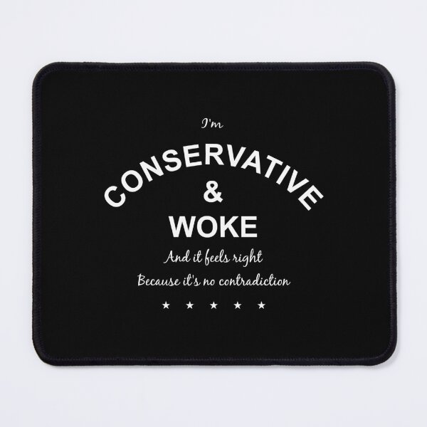 Item preview, Conservative and woke in white designed and sold by Politics-Corner.