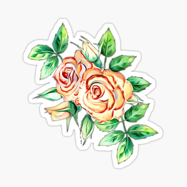 Item preview, Painted tea roses designed and sold by FlowerandDesing.