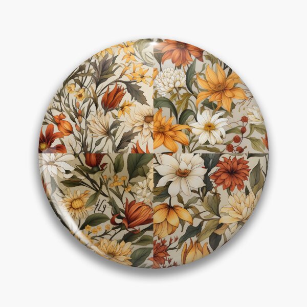 Item preview, Early Fall Flowers—a checker board of Watercolor Autumn Floral Patterns designed and sold by ignasirus.