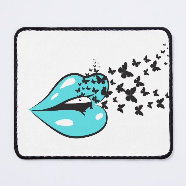 Item preview, Butterflies flying out of blue lips designed and sold by VentureGraphics.