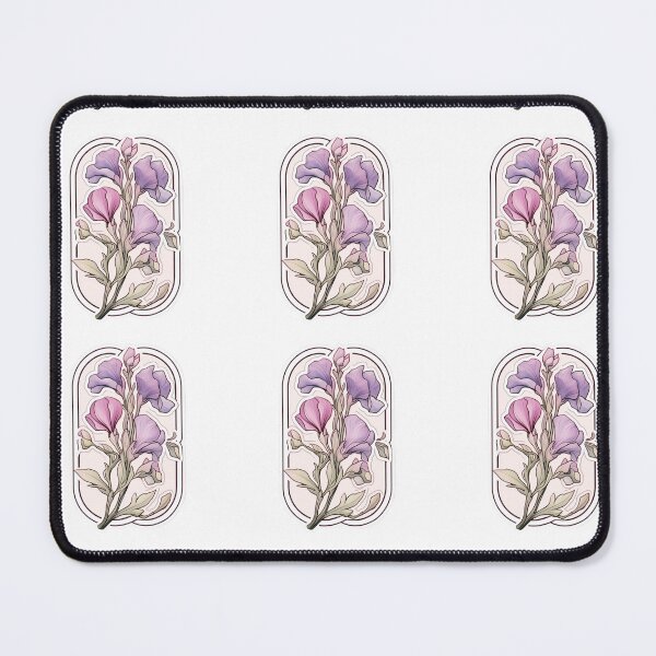 Item preview, Art Nouveau Sweet Pea Flowers (pink and purple) designed and sold by DarlaEdnaFleur.