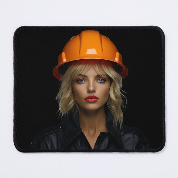 Item preview, Woman in hard hat and black jacket designed and sold by Andrey Tarakanov.