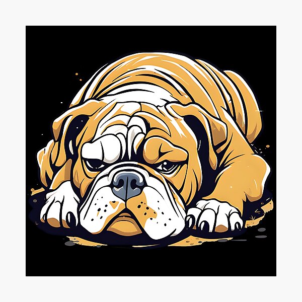 Artikel-Vorschau von Die faule englische Bulldogge – Lazy Funny, designt und verkauft von Studio-Pixel.