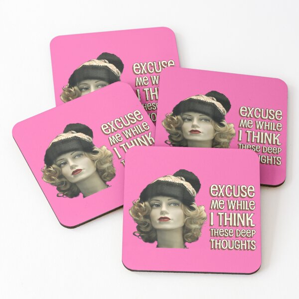 Item preview, Blonde Mannequin Woman Thinking Deep Thoughts Pink Background designed and sold by ToadsWorkshop.