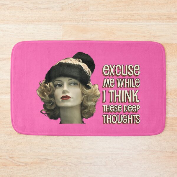Item preview, Blonde Mannequin Woman Thinking Deep Thoughts Pink Background designed and sold by ToadsWorkshop.