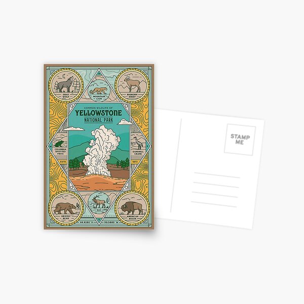 Item preview, Wildlife of Yellowstone Vintage Poster designed and sold by EThreeDesigns.