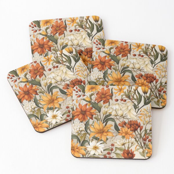 Item preview, Early Autumn Flowers—Warm Colors of Early Fall, Autumn Floral Seamless Pattern, Fall Print, Flower Background, Floral Wallpaper Art designed and sold by ignasirus.