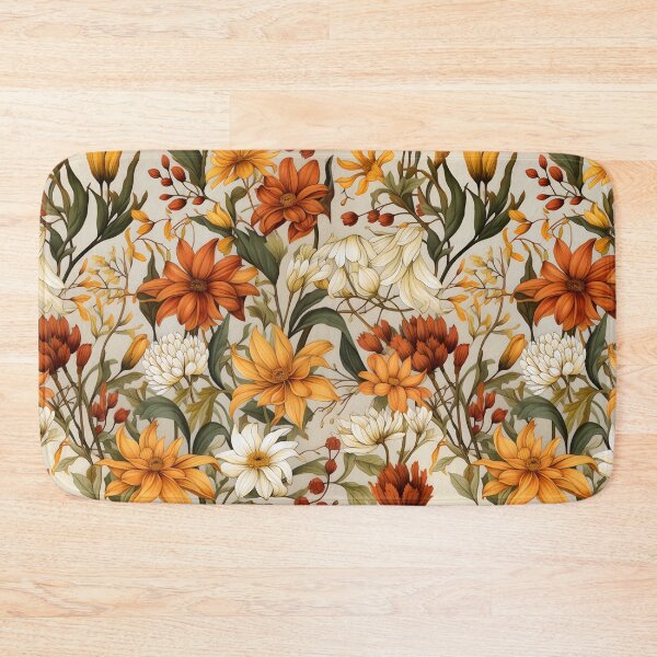 Item preview, Early Autumn Flowers—Warm Colors of Early Fall, Autumn Floral Seamless Pattern, Fall Print, Flower Background, Floral Wallpaper Art designed and sold by ignasirus.
