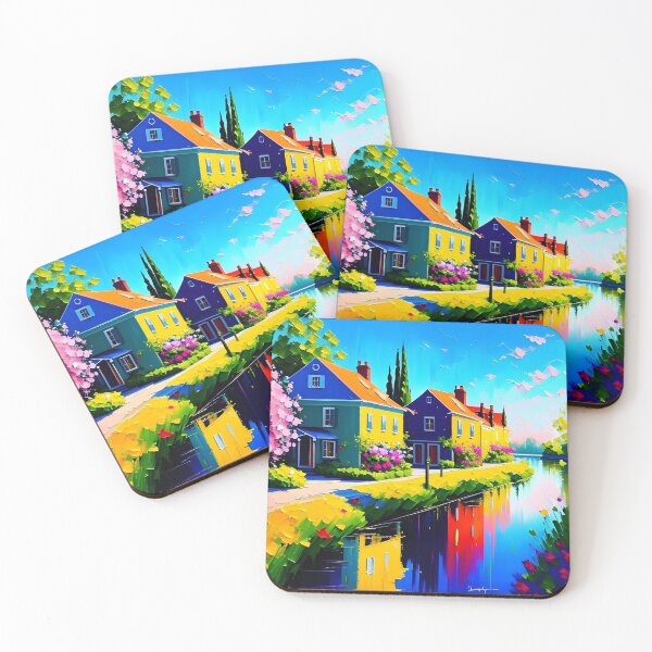 Aperçu de l'œuvre Maisons sur le canal créée et vendue par ArtsyWishesShop.