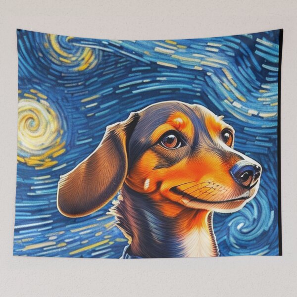 Item preview, Van gogh Starry Night Dachshund  designed and sold by Vangoholic.