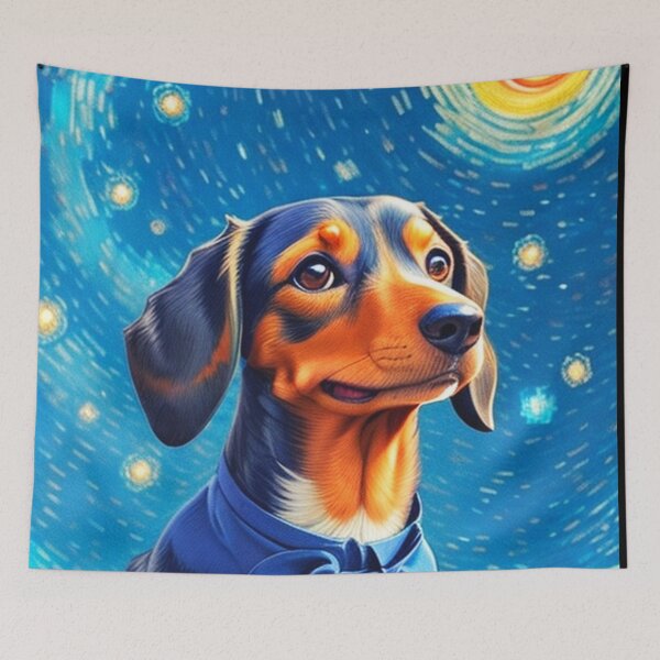 Item preview, Van gogh Starry Night Dachshund  designed and sold by Vangoholic.