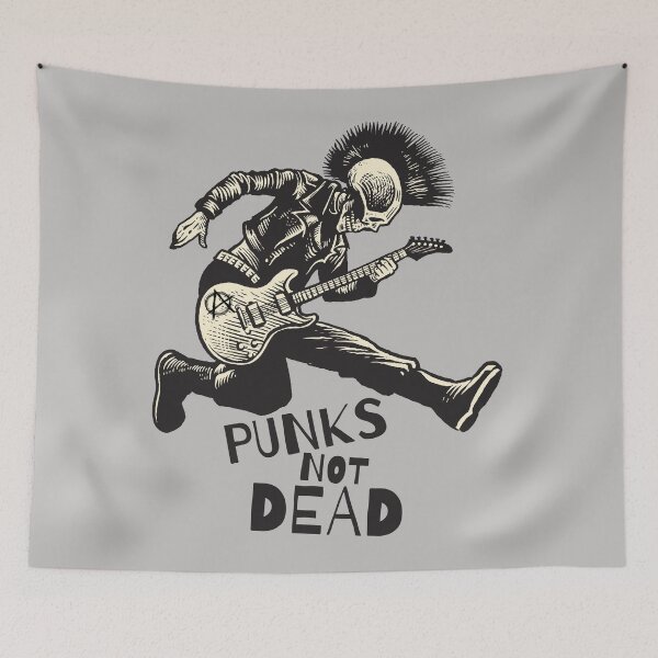 Item preview, "Punks Not Dead" - Mohican Skeleton Punk Rocker. designed and sold by paulo silveira.
