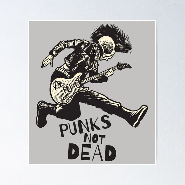 Item preview, "Punks Not Dead" - Mohican Skeleton Punk Rocker. designed and sold by paulo silveira.