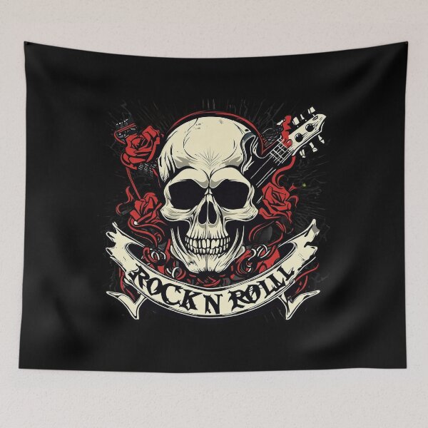 Item preview, Rock N Roll Skull designed and sold by FrozenPolarBear.