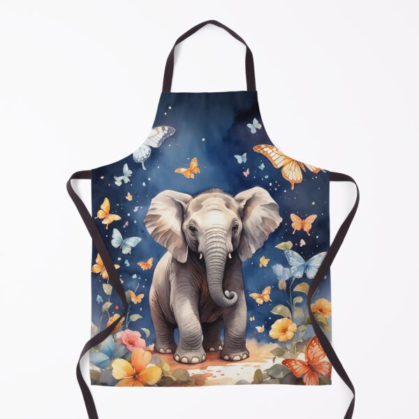 Item preview, Playful Baby Elephant and Fluttering Butterflies v2 designed and sold by Electric-Easel.
