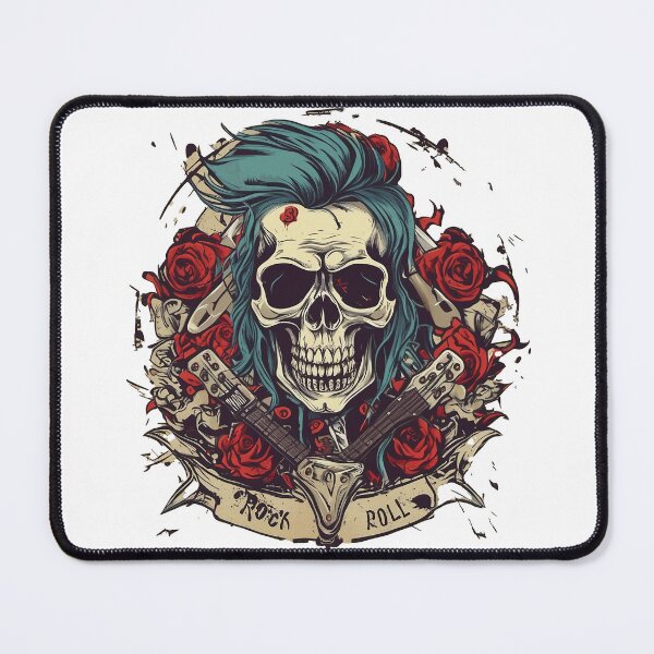 Item preview, Rock N Roll Skull designed and sold by FrozenPolarBear.