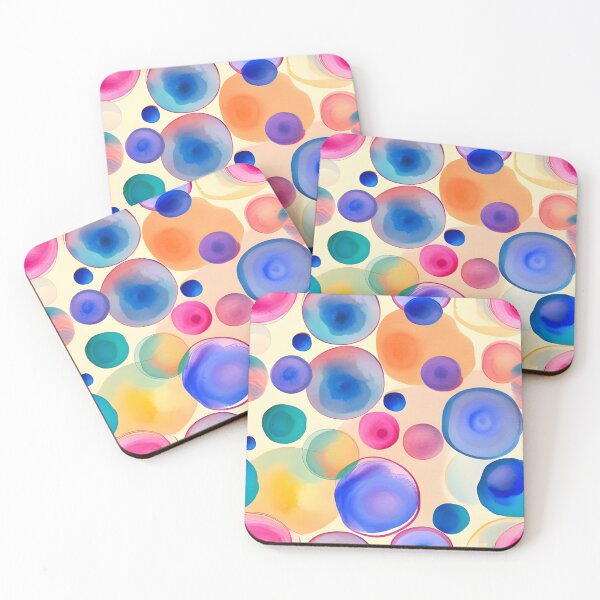 Item preview, Colorful circles design, watercolor painting  designed and sold by artbelka.