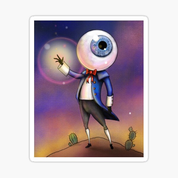 Vista previa del artículo con la obra «El niño globo ocular fantástico», diseñado y vendido por Alexander Hughes.