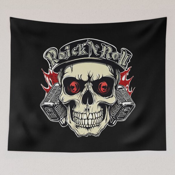 Item preview, Rock N Roll Skull designed and sold by FrozenPolarBear.