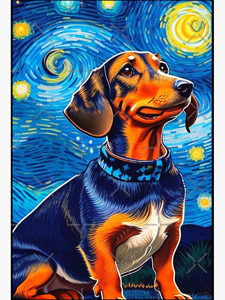 Dachshund Starry Night - 5D Diamond Painting 