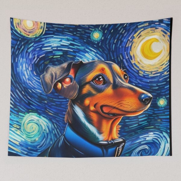 Item preview, Van gogh Starry Night Dachshund  designed and sold by Vangoholic.
