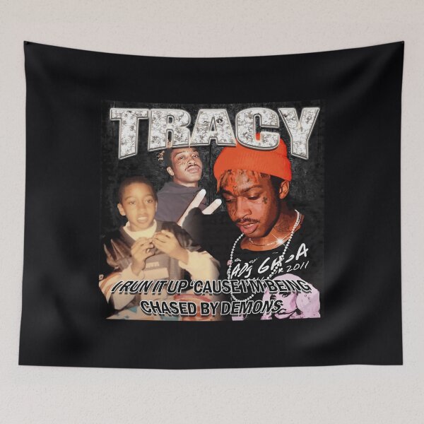 Item preview, Lil Tracy I Run It Up Cause I'm Being Chased By Demons Tapestry 	 designed and sold by uaqkbxvtocn12.