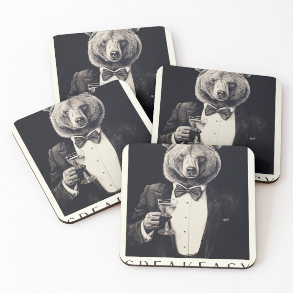 Item preview, Roaring Twenties Speakeasy Jazz Age Black & White Cocktail Vintage Wall Art for Bar Decor designed and sold by PinkNomad.
