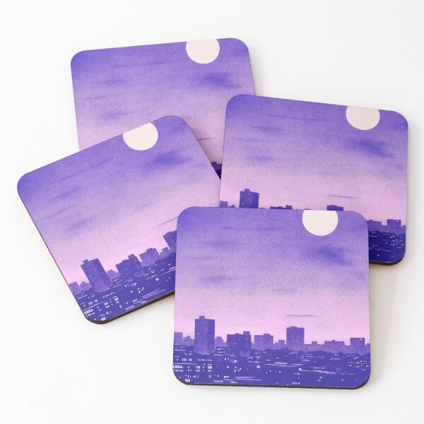 Item preview, Vintage Retro Twilight Sky Art Print Purple Northern Brilliance Sunset for Living Room Bedroom or Office Decor designed and sold by PinkNomad.