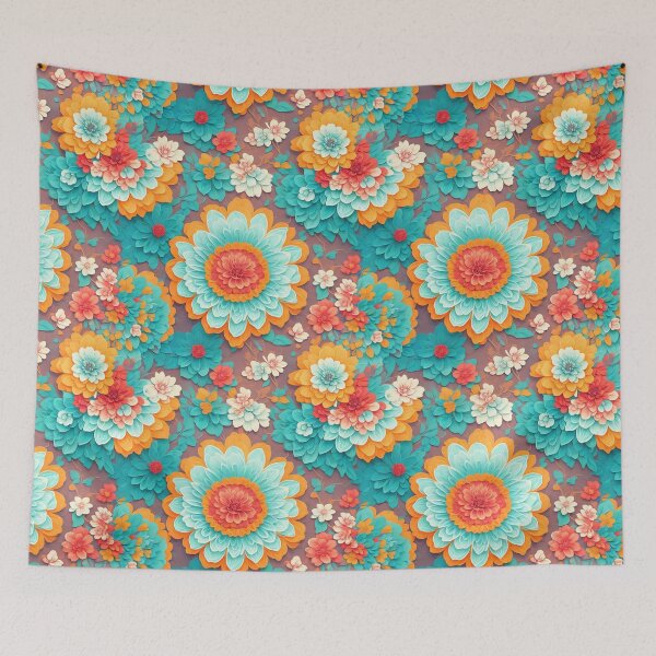 Item preview, Retro Flower Pattern - Oil and Paper style designed and sold by JoanNinjaHen.