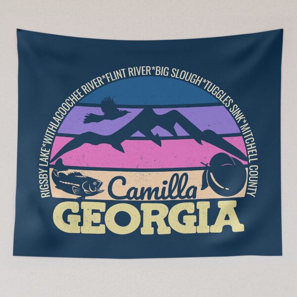Item preview, Camilla Georgia Sunset Retro Vintage Local Pride Logo designed and sold by CRHPOD20.