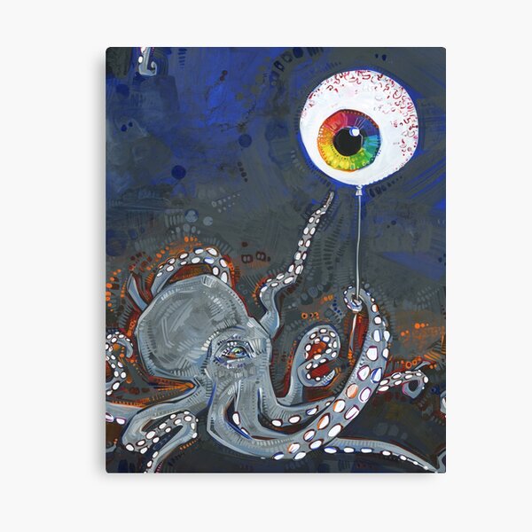 Item preview, Grey Octopus Holding an Eyeball Balloon designed and sold by Gwenn Seemel.