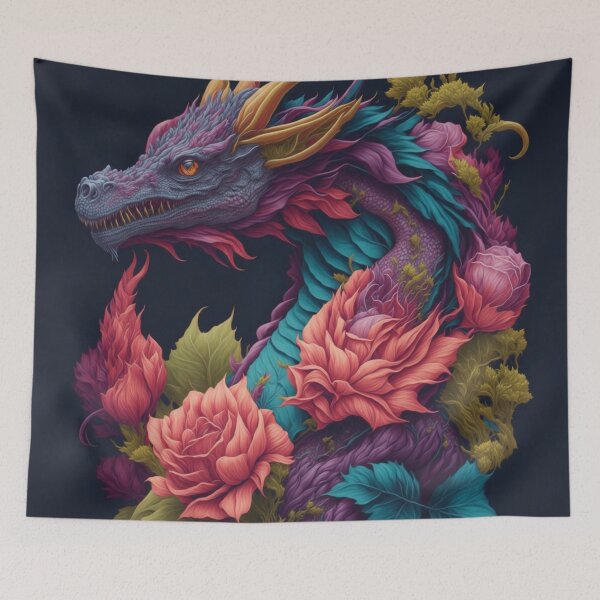 Item preview, Flowers Nature Dragon Fantasy Art designed and sold by druidwolfart.