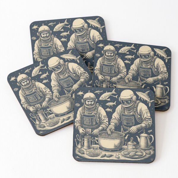Item preview, Block Print style- Deep Sea Divers with Stand Mixer IV designed and sold by TheScooperoni.
