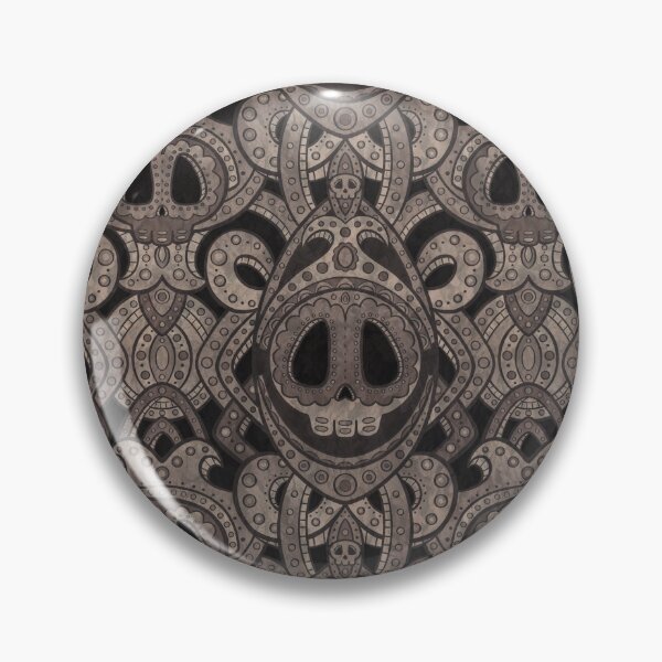Item preview, Enigmatic Elegance - Intricate Gray Taupe Skulls and Swirls designed and sold by JBeasleyDesigns.