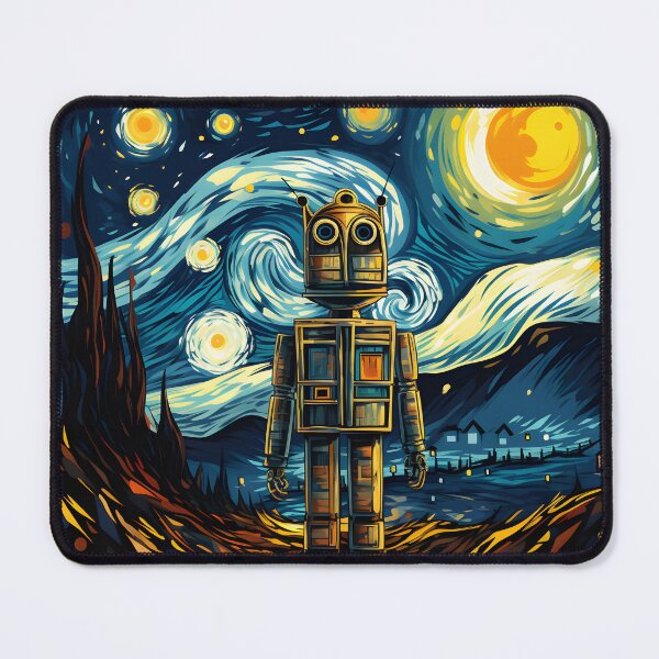 Item preview, Tin Robot inspired by Van Gogh (24) designed and sold by ArtifexCrafted.