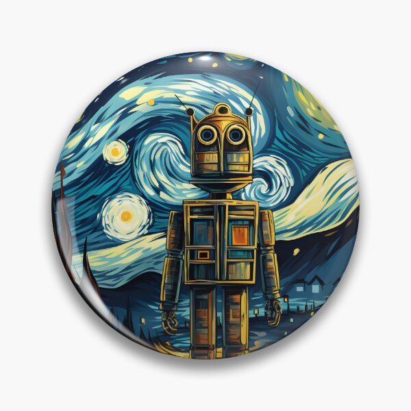 Item preview, Tin Robot inspired by Van Gogh (24) designed and sold by ArtifexCrafted.