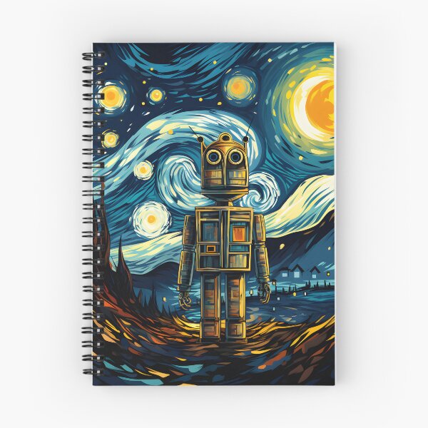 Item preview, Tin Robot inspired by Van Gogh (24) designed and sold by ArtifexCrafted.