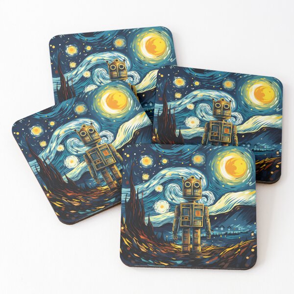 Item preview, Tin Robot inspired by Van Gogh (24) designed and sold by ArtifexCrafted.