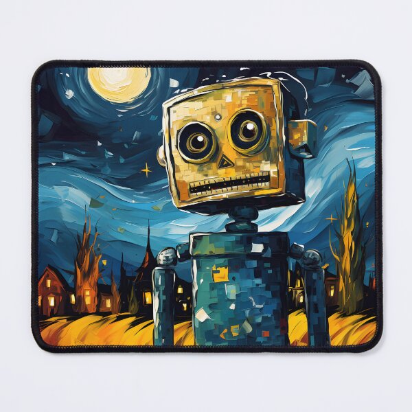Item preview, Tin Robot inspired by Van Gogh (25) designed and sold by ArtifexCrafted.