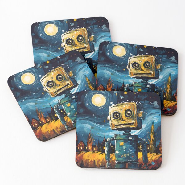 Item preview, Tin Robot inspired by Van Gogh (25) designed and sold by ArtifexCrafted.