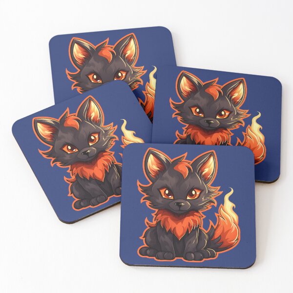 Item preview, Baby black fire fox with flaming tail designed and sold by Clearmind-Arts.