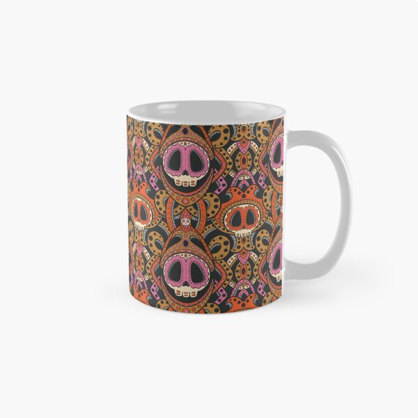 Artikelvorschau, Mystischer Halloween-Zauber – goldene, orange, rosa, graue und schwarze Totenköpfe und Wirbel entworfen und verkauft von JBeasleyDesigns.