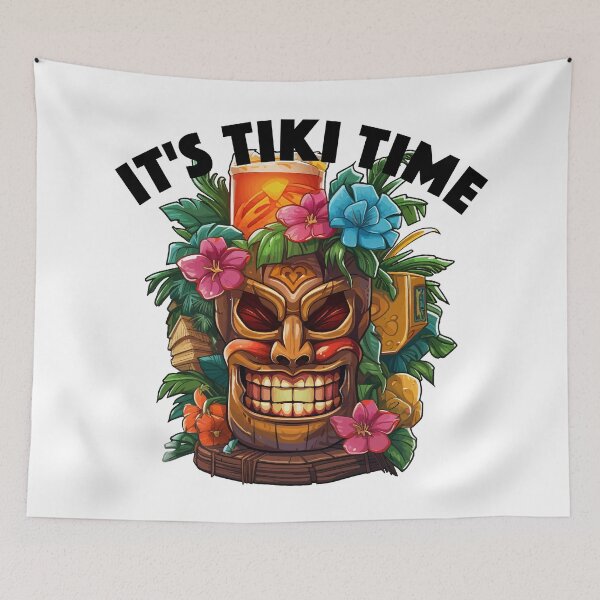 Item preview, It's Tiki Time Design, with Black Lettering designed and sold by VelvetRoom.
