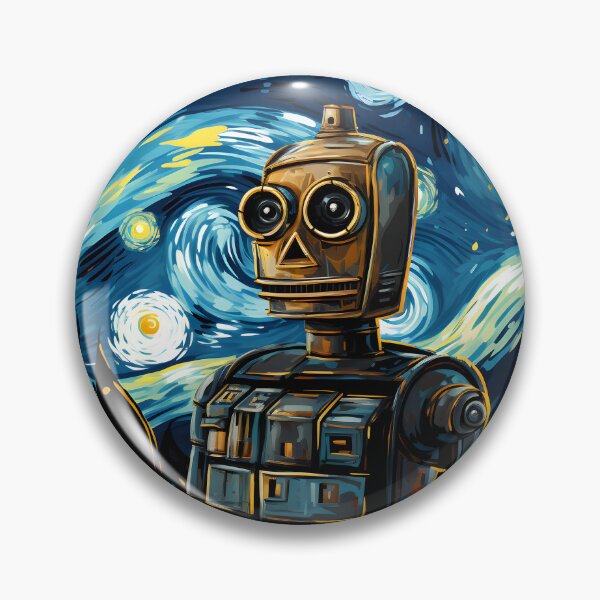 Item preview, Tin Robot inspired by Van Gogh (04) designed and sold by ArtifexCrafted.