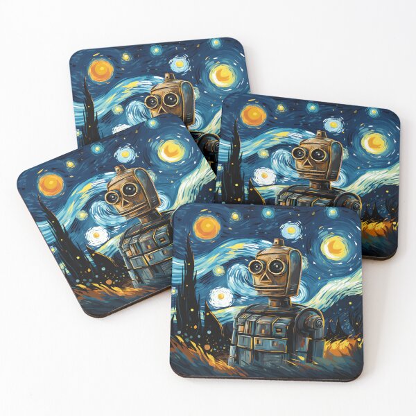 Item preview, Tin Robot inspired by Van Gogh (04) designed and sold by ArtifexCrafted.